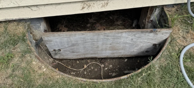 crawlspace access hatch open