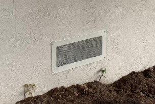 vent screen on stucco home